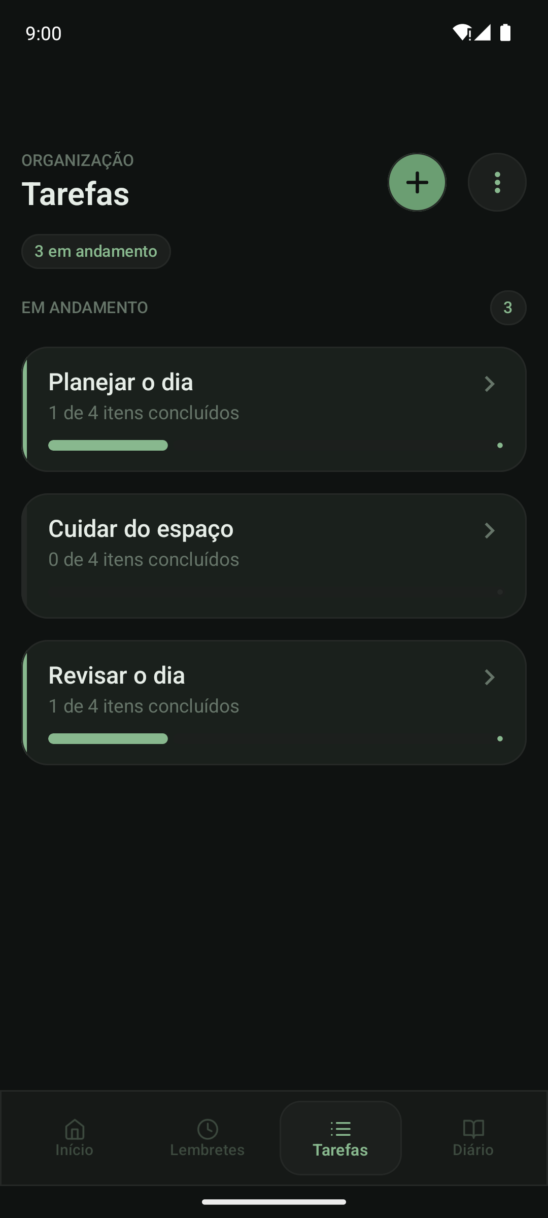 Tarefas do Lumina